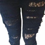 LF Carmar ❉ Skinny Shredded Rips Jeans ❉ with Lace Patches ❉ Jet Black Size 25 ❉ Photo 1
