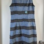 Piazza Sempione  Size 48 Fit M/L Sleeveless Textured Sheath Dress Blue Gray Photo 1
