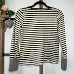 Nili Lotan Target Long Sleeve Black Cream Striped Shirt Size XS Photo 2