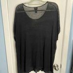 Chico's Blouse XL Black Open Knit Layering Beachy Boho Whimsygoth Swim Cover Photo 3