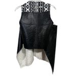 Flying Tomato  Black and White Faux Leather Vest with Sherpa Lining Photo 2