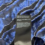 White House | Black Market ‎ Blouse Zebra Ruffle Neck Sheer Lined Top Blue Black M Photo 8