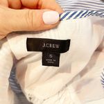 J. Crew Leda Popover Embroidered Striped 3/4 Sleeve Cotton Mini Dress Blue Small Photo 1