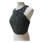 B Darlin B. Darlin Crop Top Beaded Mermaidcore Mermaid Padded Lined Size M 7/8 Fa…​ Photo 3