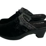 White Mountain Womens  Water Resistant Black Suede Clogs with Sweater Collar 6.5 Photo 4