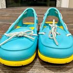 Crocs “Barbados” Beach Line Hybrid Boat Shoe - Sz 10 - Aqua & Yellow - EUC Photo 4