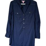 Lilly Pulitzer Navy Blue Lightweight 100% Cotton Captiva Tunic Top Blouse Small Photo 0