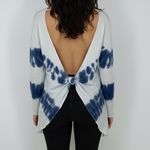 Vintage Havana Tie Dye Lightweight Sweater Top Womens Medium Blue White Duster Photo 8