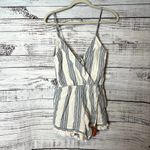 Tularosa  Amelia Linen Romper in Chambray Stripe NWOT Sm Photo 2