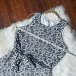 Gap  Flowy Floral Mini Dress with Waist Tie Blue & Black Photo 6