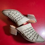 Woven Leather Mule Slides Womens 8 Sage Green Slip Photo 2