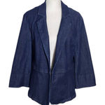 Cato  Dark Wash Denim Jacket Size Large 3/4 Sleeve Denim Blazer Photo 0