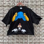 Disney Vintage Mickey and Company upside down Goofy black crop T-shirt 2X Photo 0