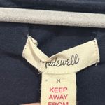 Madewell  Navy Blue Pajama Set Short Sleeve Button Up Pants Medium Loungewear Photo 3