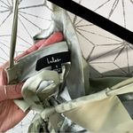 Lululemon Stun to Remember Sage Green Satin Cowl Neck Cutout Midi Dress Photo 5