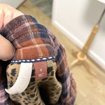 Anthropologie Boxy Distressed Cropped Plaid Button Front Shirt size Small Photo 7