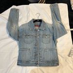Abercrombie & Fitch Light Wash Denim Jacket Distressed Classic Button Front M Photo 7