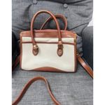 Dooney & Bourke Vintage Dooney & Bourke Leather Satchel Handbag Cream Tan Trim Photo 1