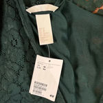 H&M  NWT Women’s Forest Green Fall Winter Wedding Long Sleeve Short Lace Dress 18 Photo 3