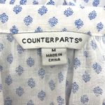 Counterparts Blue White Crochet Blouse Size M Photo 8