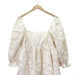 Storia  Embroidered Lace Babydoll Dress Puff Sleeve Mini Ivory Cream Size Medium Photo 5