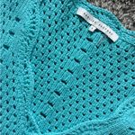 English Factory Pointelle Puff-Sleeve Knit Top – Turquoise – Size L Photo 4
