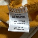 Zenana Outfitters women’s size small pullover short sleeve v-neck striped tee mustard color Photo 4