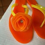 Bamboo  Women's Orange and Yellow Sandals Photo 2