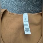 Women's Bodysuit Sexy Ribbed One Piece V Neck Long Sleeve Coffee Size L Tan Size L Photo 1