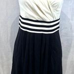 Lands'End  black and ivory white surplice top knit dress size small Photo 0