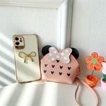 Disney Minnie Mouse Pink Crossbody Bag Heart Cutout Mini Purse NWT Photo 3