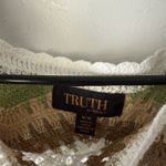Truth by Republic Sweater Western Festival Medium Crochet Knit Pullover Boho White Photo 3