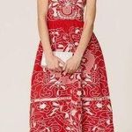 Red Valentino RTR red ♥️ Floral Embroidered Poplin Dress a-line EU 48 (12) Photo 0