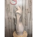 White Ribbed Button Front Long Sleeve Crop Top Size S White Photo 2