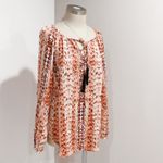 Dana Buchman Women's Abstract Snake Skin Print Roll Tab long Sleeve Blouse Size M Photo 3