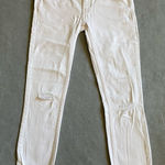 Free People  Jeans Women’s 25 x 24.5 White Skinny Low Rise Distressed Cotton Photo 0