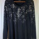 Karen Kane  Tunic‎ Top Womens Medium Black Metallic Holiday Festive Lagenlook Photo 0