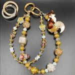 Handmade 🦊 Brown Fox Bag Charm Chain, Phone Chain, Keychain Bling Crystal Beads, Gold Photo 8