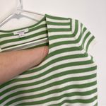 DRESSBARN DRESS BARN Green White Vertical Stripe Short Sleeve Sweater / Knit Top Photo 4