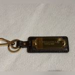 Tiganello Brown Bag Or Car Key Clip Genuine Leather W/Metal Plate Gold Photo 1