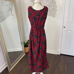 Vintage Romantic Goth Black Red Floral Whimsygoth Midi Maxi Shift Dress 10 / M Size M Photo 5