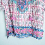 Tolani  Multicolor Bohemian Silk Tassel Tunic Dress Photo 1