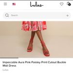 Lulus Impeccable Aura Pink Paisley Print Cutout Buckle
Midi Dress
 fall casual Photo 2