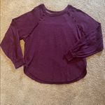 Pilcro  Anthropologie Ruffled Raglan Thermal Top Purple SMALL Photo 1