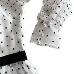 Alice McCALL Mysteria White Polka-Dot Tiered Tulle White Long Sleeve Midi Dress Photo 4
