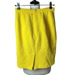 Max Mara  Y2K Made In Italy Goldenrod Yellow Nubby Wool Blend Lined Mini Skirt Photo 2