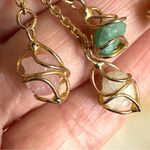 Gold tone chain Quartz post drop earrings Photo 6