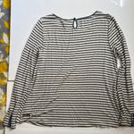 Matilda Jane Modal Blend Gray White Stripe Long Sleeve Top Size Medium Photo 5