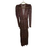 Sabina Musayev Carry Bronze Long Sleeve Maxi Dress Sz. XS Brown Photo 4