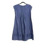 Sundance Vic Day Blue Linen Shift Short Sleeve Dress XS Photo 2
